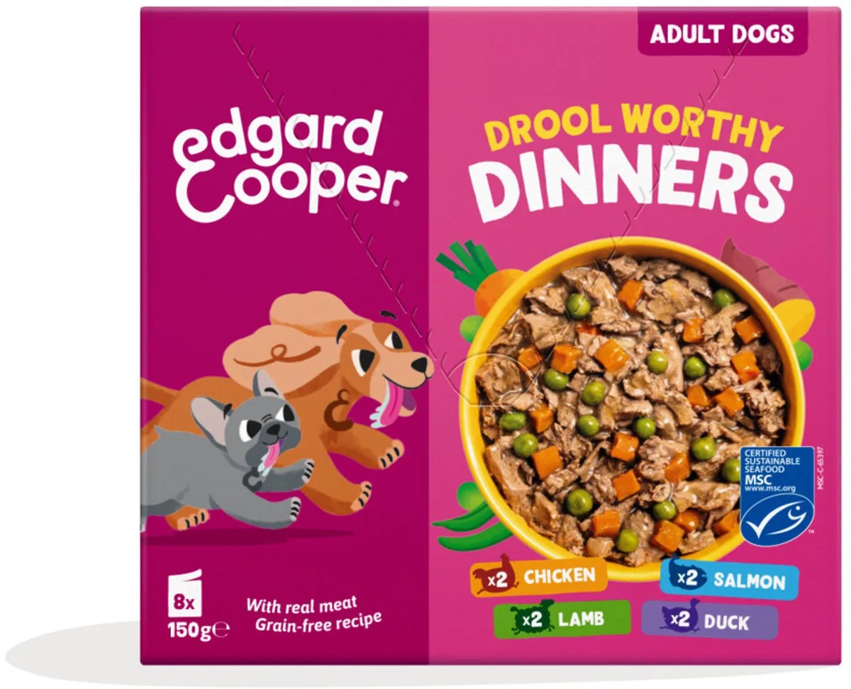 Hond Adult Stew Pouch MP - 8x150 gr van Edgard & Cooper – productfoto