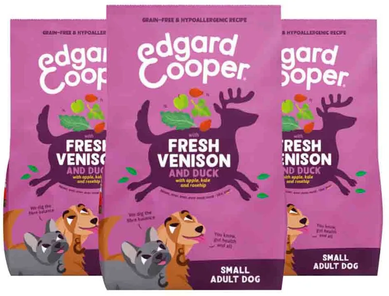 Hondenvoer Droog Adult Small Hert&Eend - 3 x 3 kg - Voordeelverpakking by Edgard & Cooper – product photo