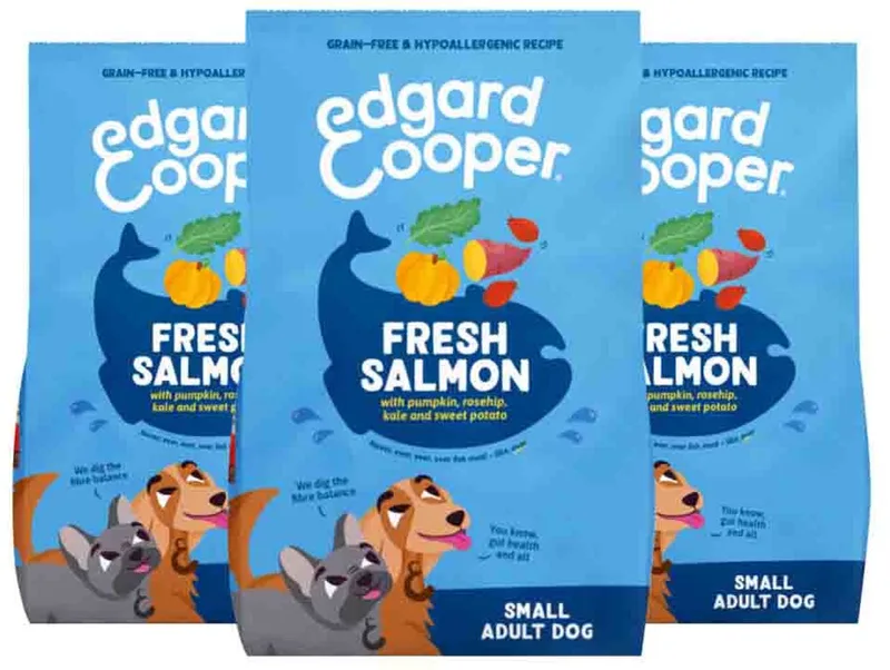Hondenvoer Droog Adult Small Zalm - 3 x 3 kg - Voordeelverpakking de Edgard & Cooper – photo produit