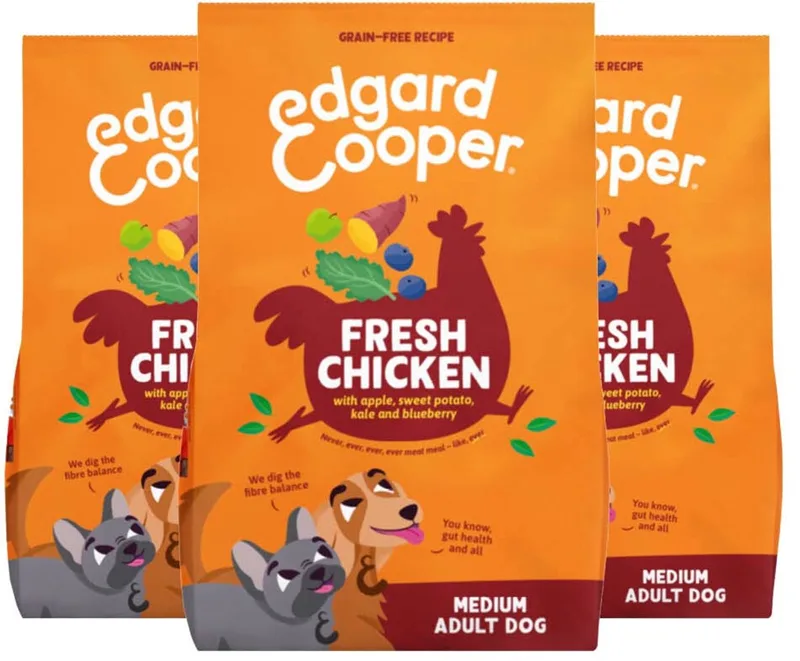 Hondenvoer Droog Kip Medium - 3 x 1 kg - Voordeelverpakking by Edgard & Cooper – product photo