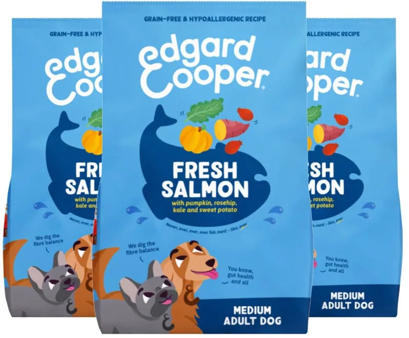 Hondenvoer Droog Zalm Medium - 3 x 1 kg - Voordeelverpakking de Edgard & Cooper – photo produit