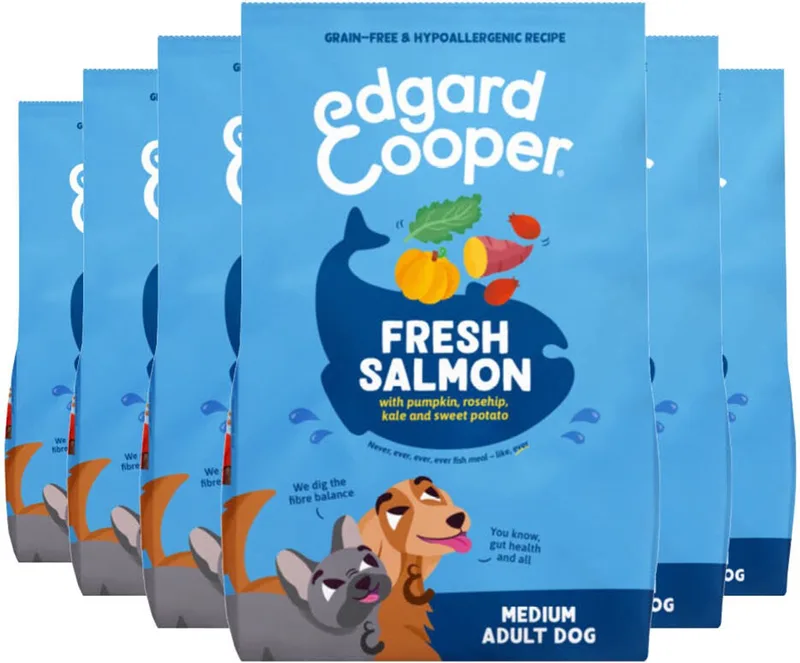 Hondenvoer Droog Zalm Medium - 6 x 1 kg - Voordeelverpakking von Edgard & Cooper – Produktfoto