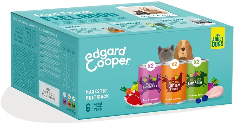 Hondenvoer Multipack Kip - Wild - Lam 6 x 400 gr by Edgard & Cooper – product photo 1 of 4