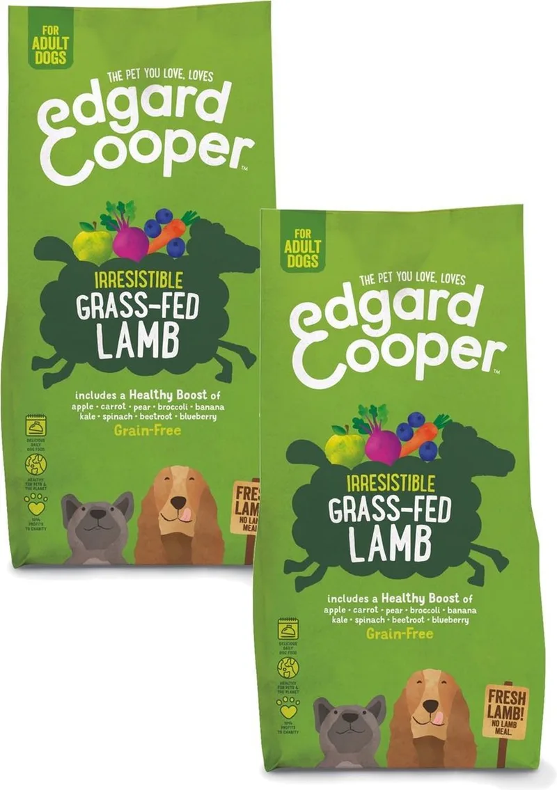 Irresistible Grass-Fed Lamb Adult Lam&Appel&Wortel - Hondenvoer - 2 x 7 kg de Edgard & Cooper – photo produit