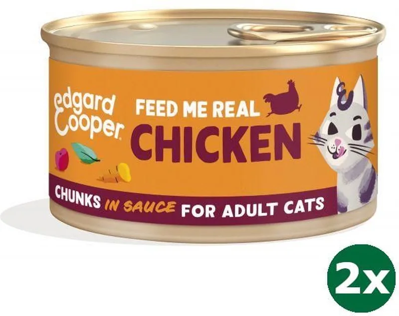 kat adult chunks kip kattenvoer 2x 18x85 gr by Edgard & Cooper – product photo