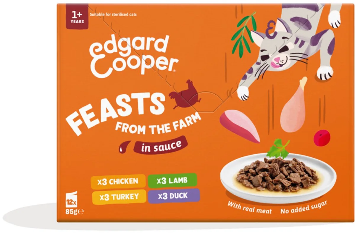Kat Adult Saus Pouch Farm MP - 12x85 gr von Edgard & Cooper – Produktfoto