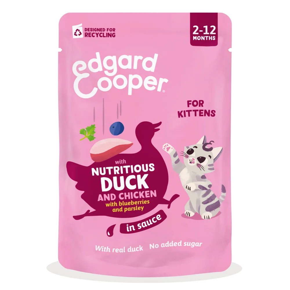 Kat Kitten Saus Pouch Eend & Kip 85 gr de Edgard & Cooper – photo produit