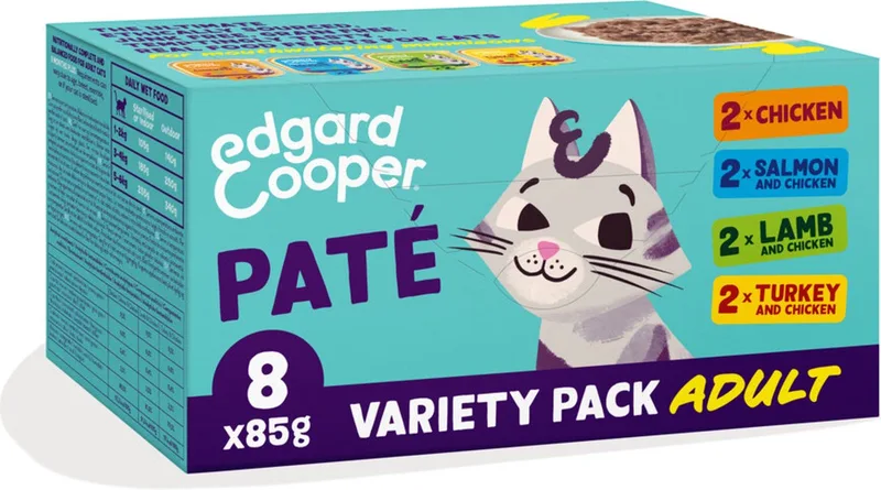 Kattenvoer Adult 4 x Multipack Pate 8 pack x 85 gr by Edgard & Cooper – product photo