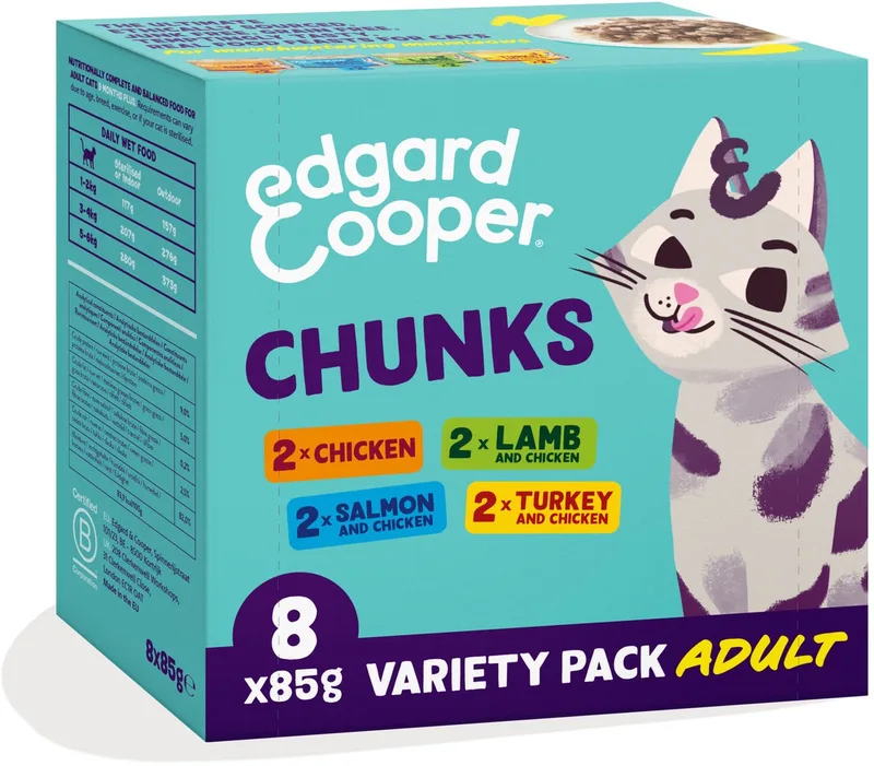 Kattenvoer Adult Multipack 8 x 85 gr by Edgard & Cooper – product photo 1 of 5