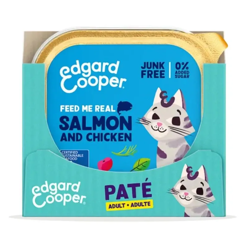 Kattenvoer Adult Pate Zalm - Kip 85 gr de Edgard & Cooper – photo produit 3 sur 4