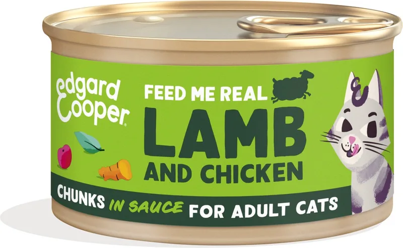 Kattenvoer Chunks Lam - Kip 85 gr by Edgard & Cooper – product photo