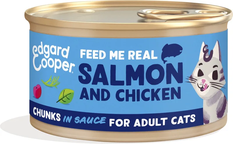 Kattenvoer Chunks Zalm - Kip 85 gr von Edgard & Cooper – Produktfoto