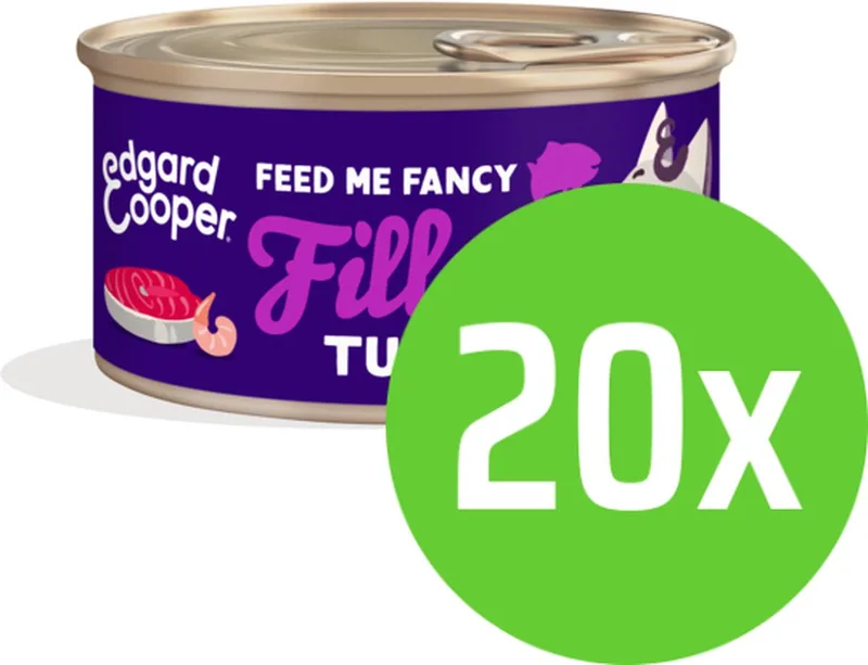 Kattenvoer Fillets Tonijn - Garnaal 70 gram - 20 blikjes von Edgard & Cooper – Produktfoto