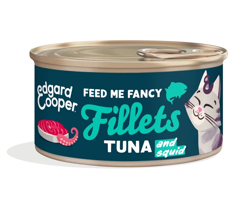 Kattenvoer Fillets Tonijn - Inktvis 70 gr by Edgard & Cooper – product photo