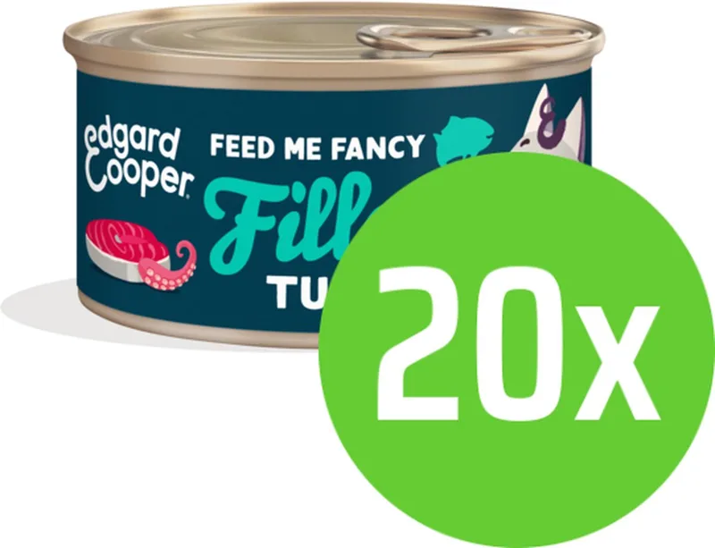 Kattenvoer Fillets Tonijn - Inktvis 70 gram - 20 blikjes by Edgard & Cooper – product photo