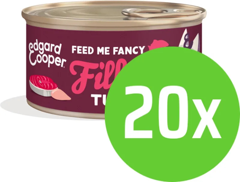 Kattenvoer Fillets Tonijn - Kip 70 gram - 20 blikjes von Edgard & Cooper – Produktfoto
