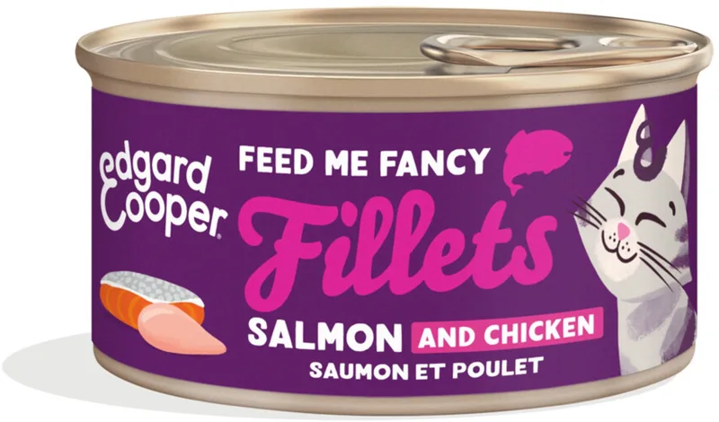 Kattenvoer Fillets Zalm & KIp - 24 x 70 gr - Voordeelverpakking de Edgard & Cooper – photo produit