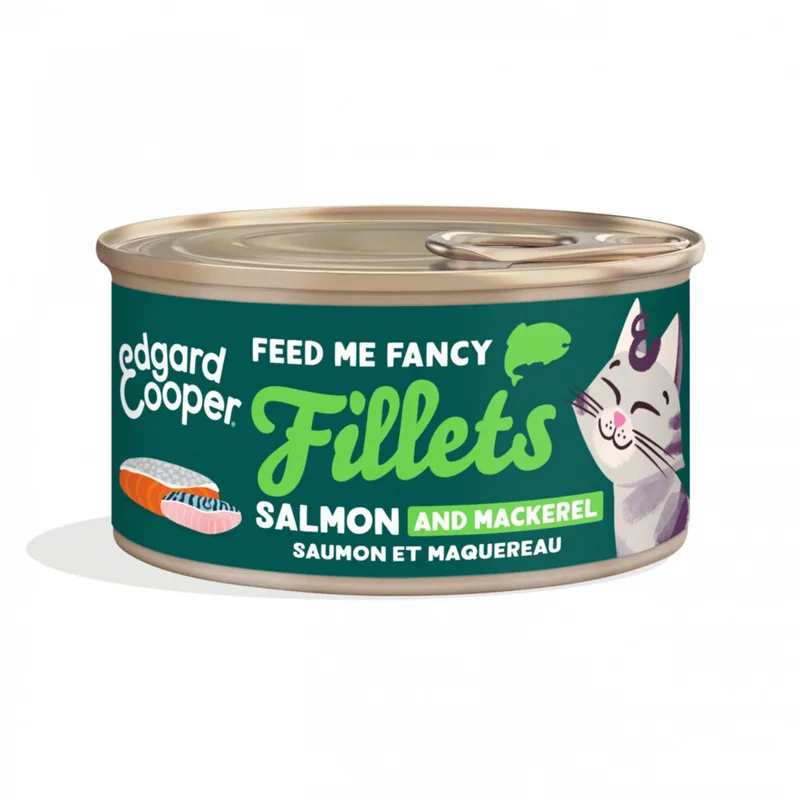 Kattenvoer Fillets Zalm & Makreel - 24 x 70 gr - Voordeelverpakking by Edgard & Cooper – product photo