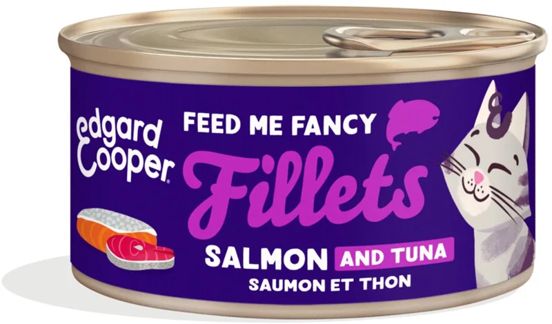 Kattenvoer Fillets Zalm & Tonijn - 24 x 70 gr - Voordeelverpakking de Edgard & Cooper – photo produit