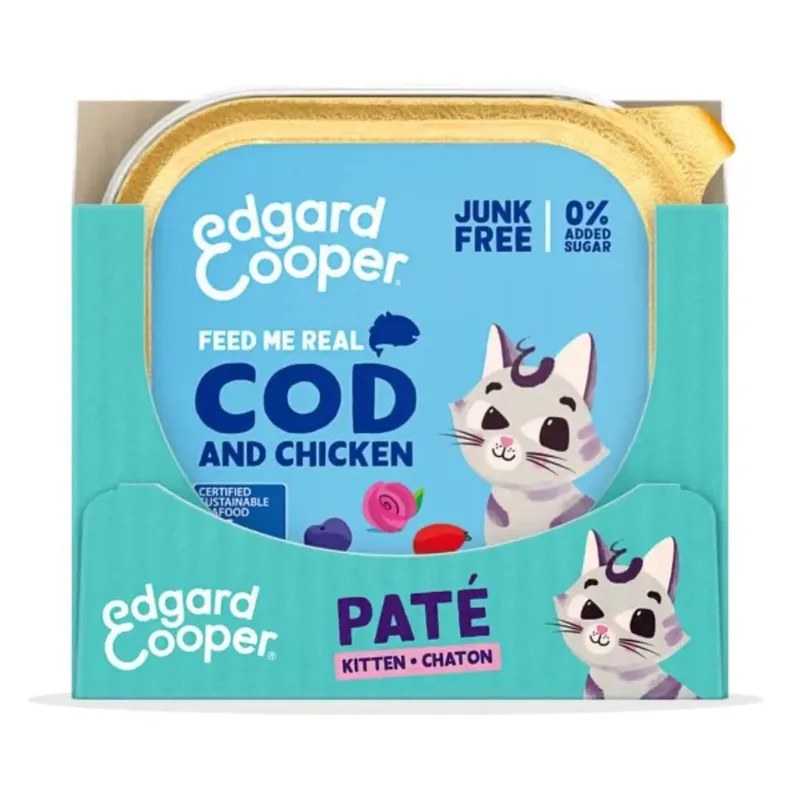 Kattenvoer Kitten Pate Kabeljauw - Kip 85 gr by Edgard & Cooper – product photo 3 of 4