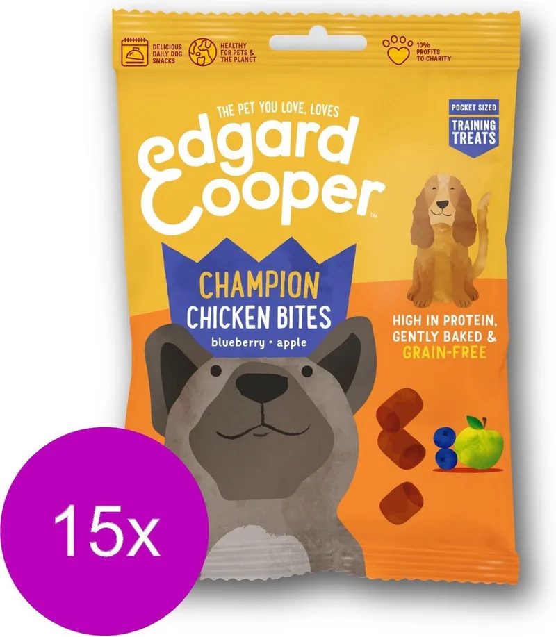 Kip Bites - Hondensnack - 15 x 50g by Edgard & Cooper – product photo