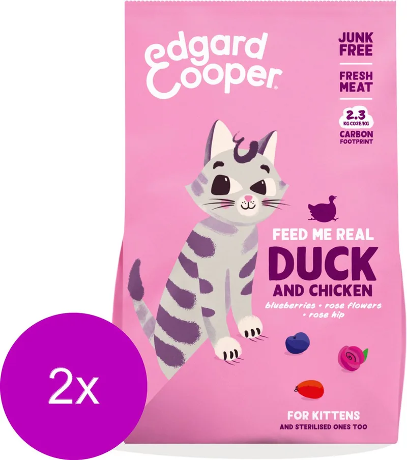 Kitten Eend&Kip - Kattenvoer - 2 x 2 kg by Edgard & Cooper – product photo