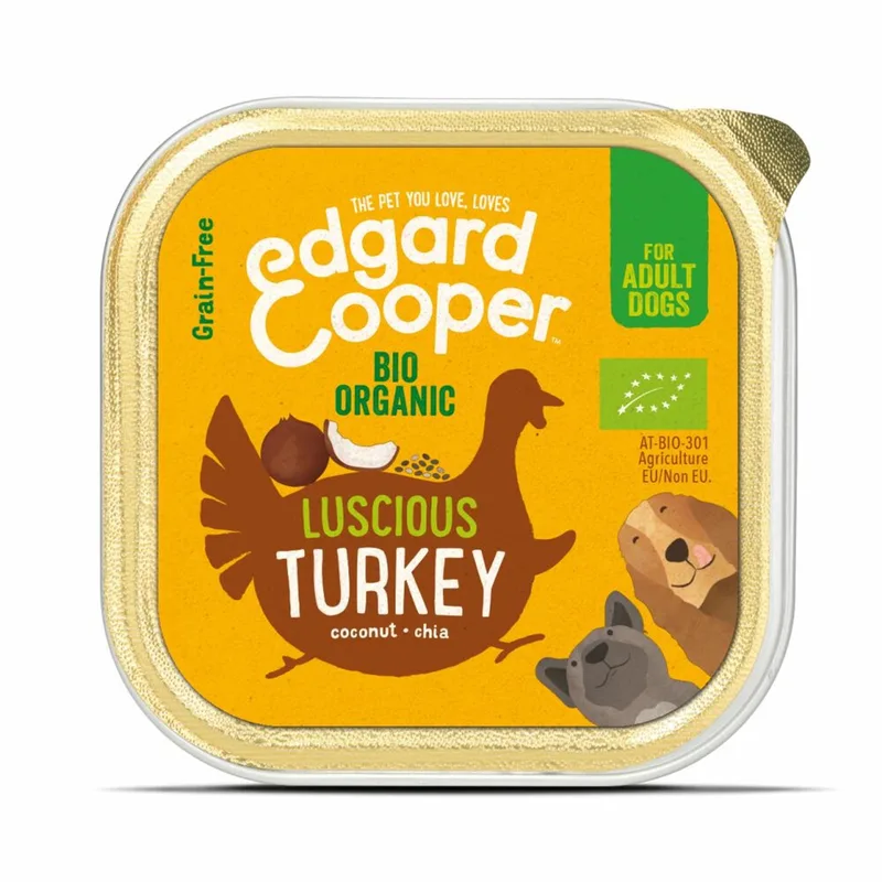 Kuipje Honden Natvoer Hondenvoer Bio Kalkoen - 17 x 100 gr NL-BIO-01 de Edgard & Cooper – photo produit