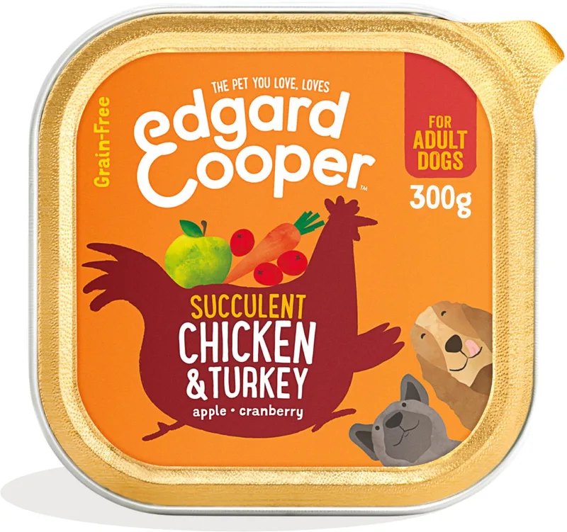 Kuipje Honden Natvoer Hondenvoer Kip - Kalkoen 300 gr von Edgard & Cooper – Produktfoto 1 von 3