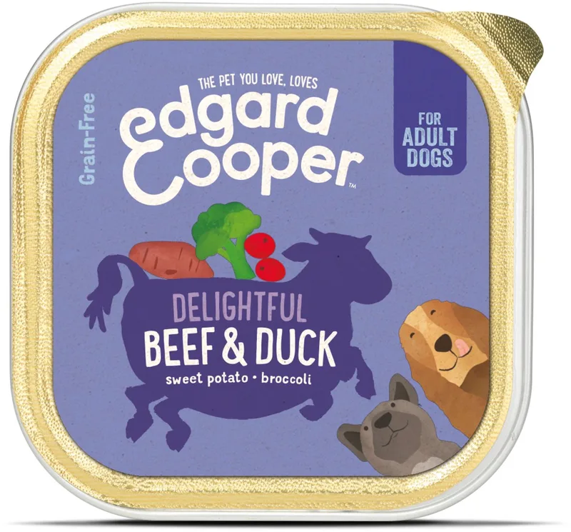 Kuipje Honden Natvoer Hondenvoer Rund - Eend 150 gr de Edgard & Cooper – photo produit