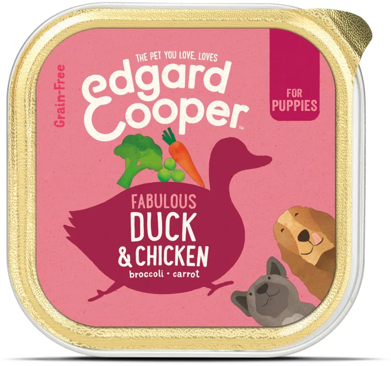 Kuipje Honden Natvoer Puppy Hondenvoer Eend - Kip 150 gr von Edgard & Cooper – Produktfoto