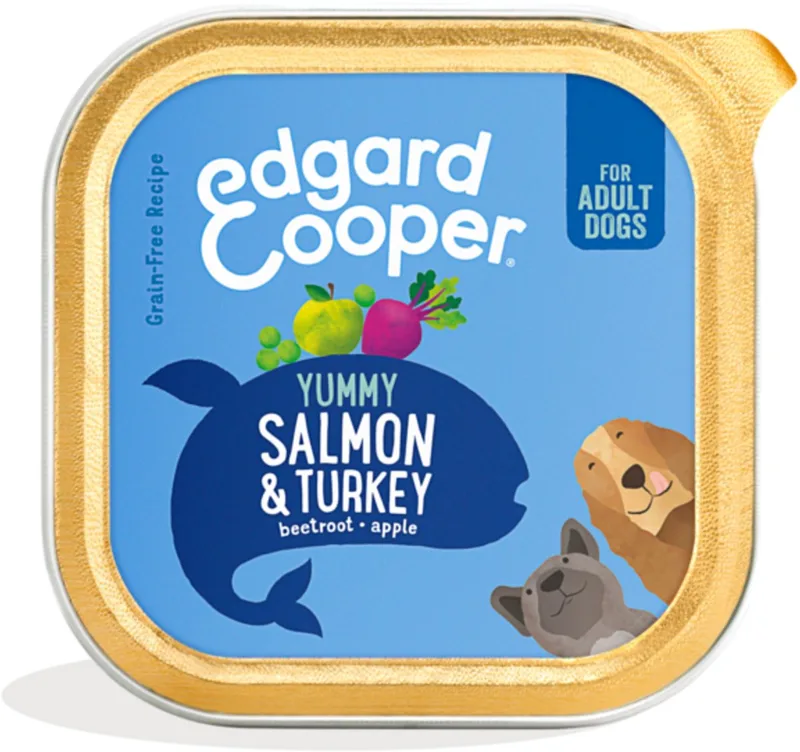 Kuipje Salmon Turkey Adult - Hondenvoer - Zalm Kalkoen 150 g de Edgard & Cooper – photo produit