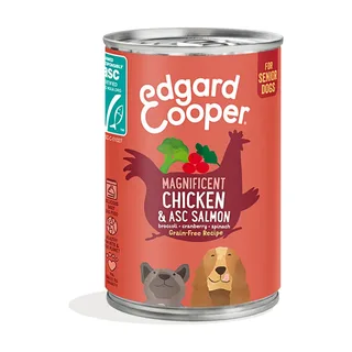 Nourriture Humide Pour Chiens Au Poulet Et Au Saumon Asc 400 G de Edgard & Cooper – photo produit 1 sur 3