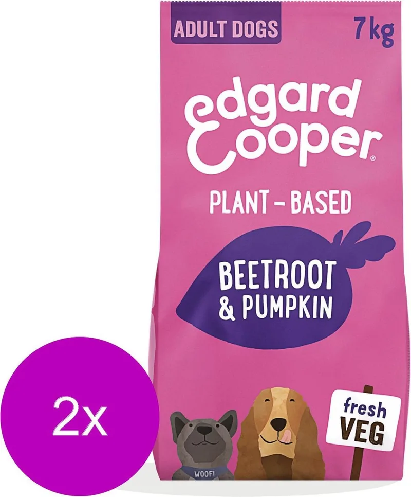 Plantbased Adult Rode Biet&Pompoen - Hondenvoer - 2 x 7 kg by Edgard & Cooper – product photo