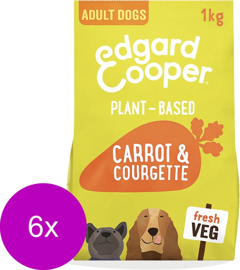 Plantbased Adult Wortel&Courgette - Hondenvoer - 6 x 1 kg by Edgard & Cooper – product photo