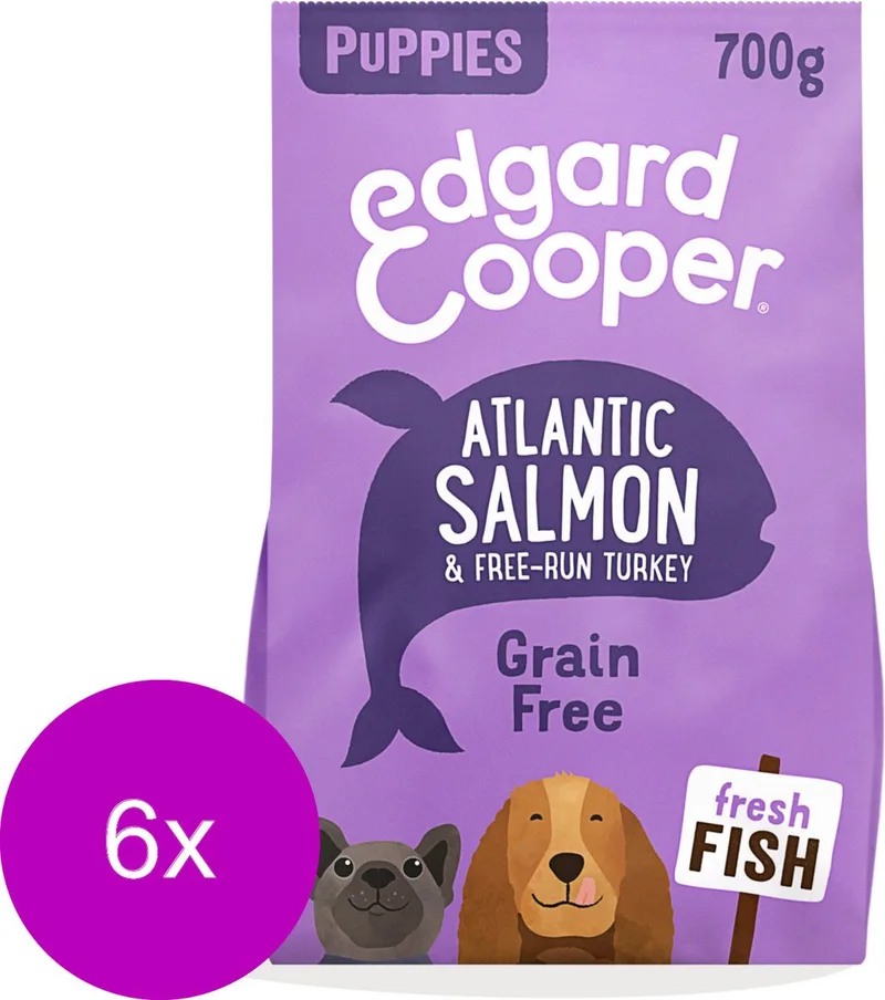 Puppy Graanvrij Zalm&Kalkoen - Hondenvoer - 6 x 700 g by Edgard & Cooper – product photo