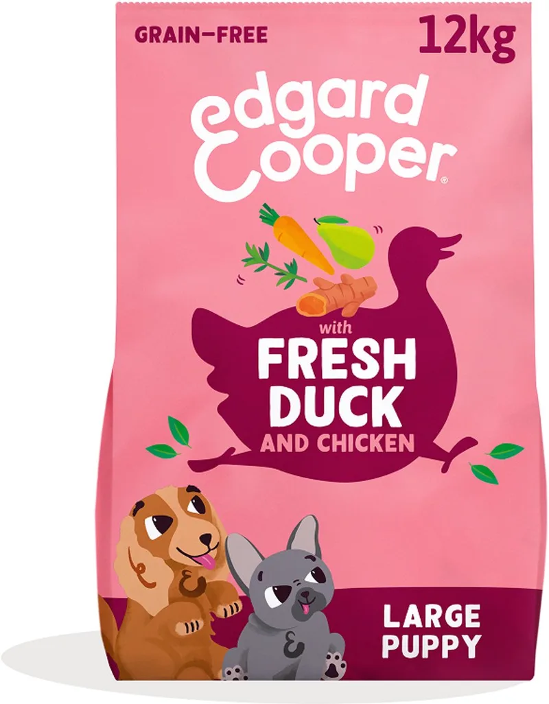 Puppy Hondenbrokken Voor Grote Honden, Verse Eend & Kip, 12Kg, Graanvrij Recept Met Natuurlijke Ingrediënten, Perfecte Vezelbalans by Edgard & Cooper – product photo 1 of 2