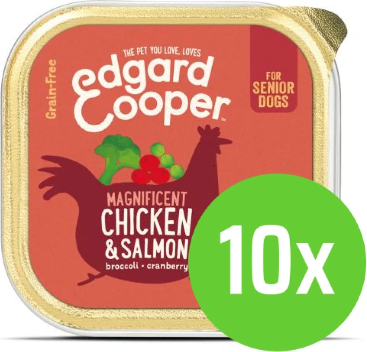 Senior Chicken & Salmon 150 gram - 10 kuipjes von Edgard & Cooper – Produktfoto