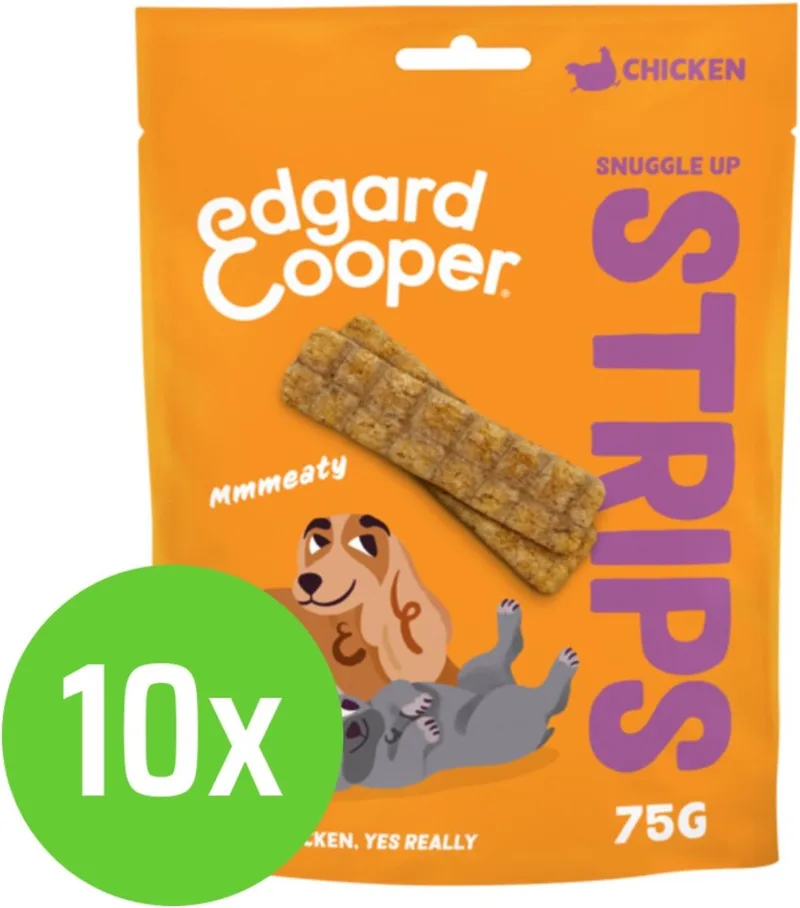 Strips Chicken 75 gr - Hondensnack - 10 verpakkingen by Edgard & Cooper – product photo