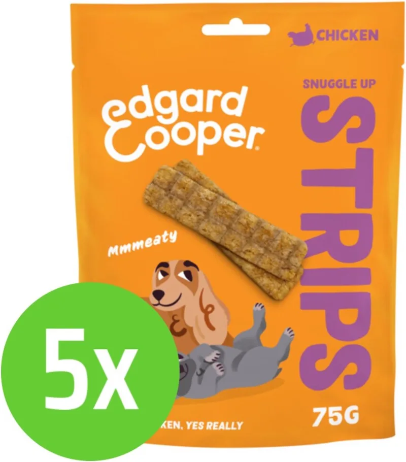 Strips Chicken 75 gr - hondensnack - 5 verpakkingen by Edgard & Cooper – product photo