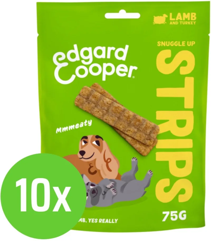 Strips Lamb 75 gr - Hondensnack - 10 verpakkingen von Edgard & Cooper – Produktfoto