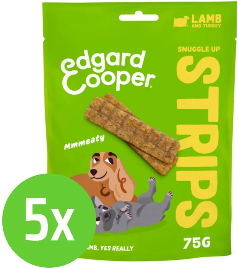 Strips Lamb 75 gr - Hondensnack - 5 verpakkingen de Edgard & Cooper – photo produit