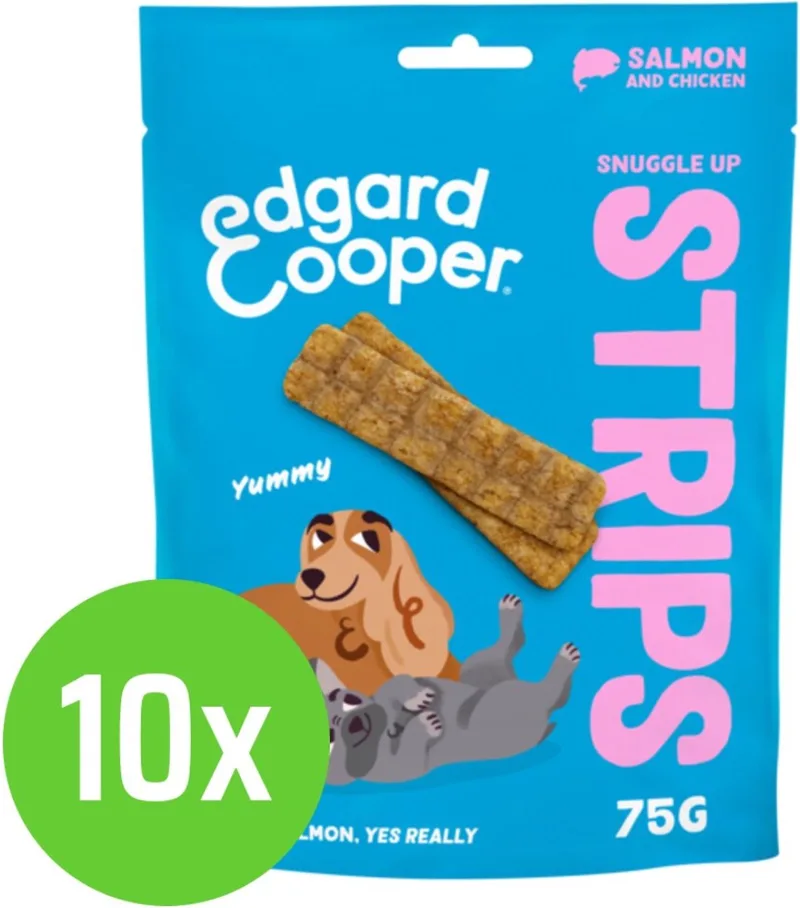 Strips Salmon 75 gr - Hondensnack - 10 verpakkingen von Edgard & Cooper – Produktfoto