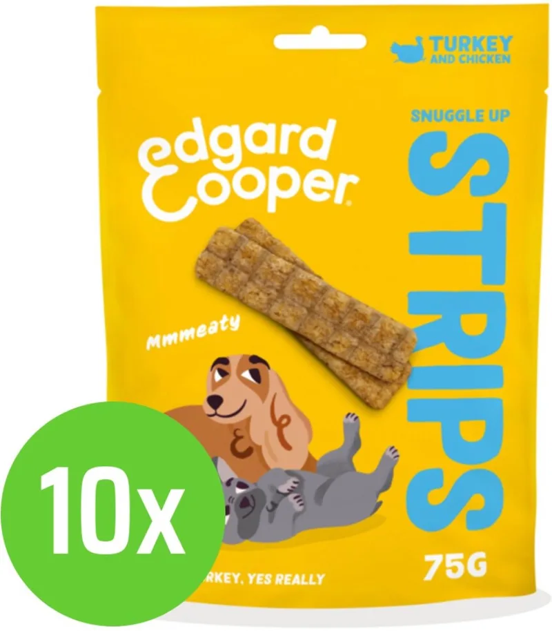 Strips Turkey 75 gr - Hondensnack - 10 verpakkingen de Edgard & Cooper – photo produit