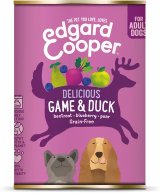 Wild & Eend Blik - Voor volwassen honden - Hondenvoer - 400g fra Edgard & Cooper – produktbillede 1 af 3