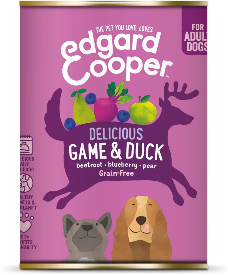 Wild & Eend Blik - Voor volwassen honden - Hondenvoer - 400g fra Edgard & Cooper – produktbillede 1 af 3