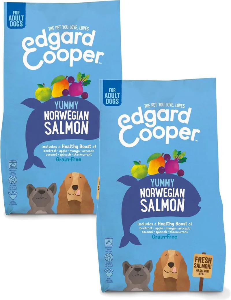 Yummy Norwegian Salmon Adult Zalm&Rode Biet&Appel - Hondenvoer - 2 x 2.5 kg fra Edgard & Cooper – produktbillede