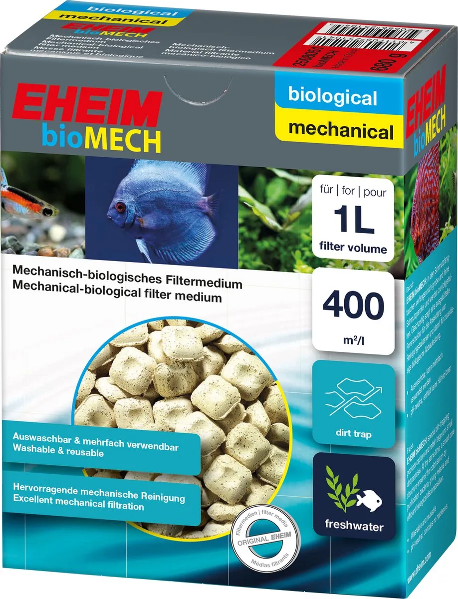 Milieu Filtrant Biomécanique Mécanique Et Biologique 710g 1l de Eheim – photo produit
