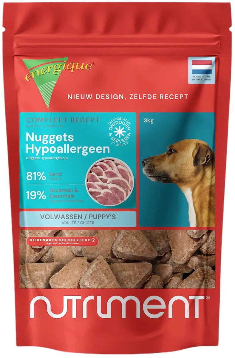 Puur Eend - Hypoallergene Hondenmaaltijd - 3kg Eendenvlees Dieet de Energique – photo produit