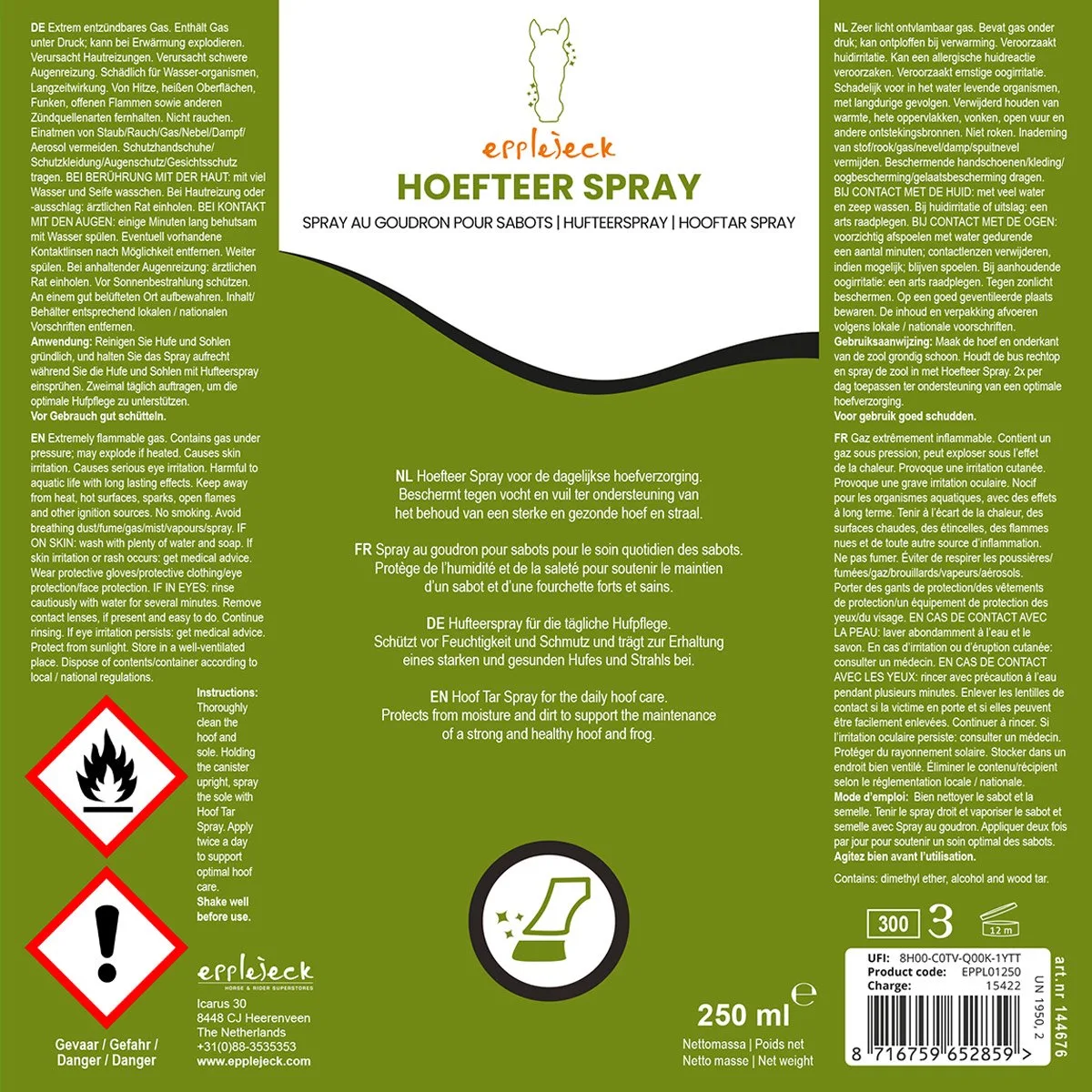 Epplejeck Hoefteer Spray fra Epplejeck – produktbillede