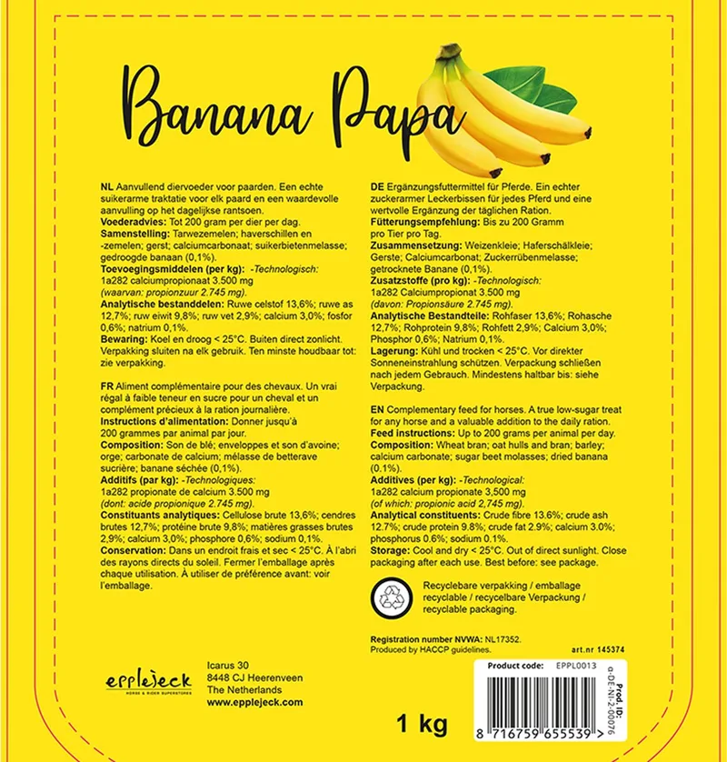Paardensnoepjes Epplejeck Banana Papa de Epplejeck – photo produit